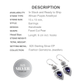 Enchanting African Purple Amethyst Dangle .925  Silver Earrings