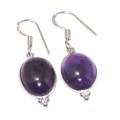African Purple Amethyst Dangle .925 Silver Earrings