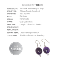 African Purple Amethyst Dangle .925 Silver Earrings