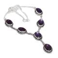 Enchanting African Purple Amethyst Dangle .925 Silver Necklace