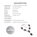 Enchanting African Purple Amethyst Dangle .925 Silver Necklace