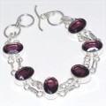 Enchanting Purple Amethyst Gemstone .925 Silver Bracelet