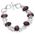 Enchanting Purple Amethyst Gemstone .925 Silver Bracelet