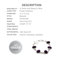 Purple Amethyst Gemstone .925 Silver Bracelet