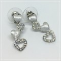 Pretty Fashion Long Dangle Heart Shape Stud Earrings