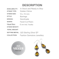 Handmade Faceted Citrine Gemstone .925  Silver Earrings