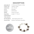 Gorgeous Smoky Quartz Gemstone .925 Silver Bracelet