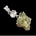 Natural Peruvian Pyrite Cluster Solid .925 Sterling Silver Pendant