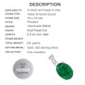 Natural Indian Emerald Gemstone Solid .925 Sterling Silver Pendant