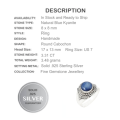 Exceptional Blue 3.31 cts Natural Kyanite Gemstone .925 Sterling Silver Ring Size 7 OR O