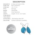 Blue Chalcedony,.925 Sterling Silver Earrings