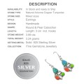 3.89 cts Natural Arizona Sleeping Beauty Turquoise Solid .925 Sterling Silver Earrings