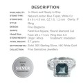 Deluxe Natural London Blue Topaz CZ  Solid .925 Sterling Silver Size 5.5 or L- RESIZABLE