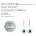Exceptional Real Stones Natural London Blue Topaz CZ Gemstone Solid .925 Sterling Silver Earrings