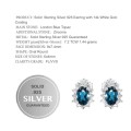 7.2 cts Real Stones Natural London Blue Topaz CZ Gemstone Solid .925 Sterling Silver Studs