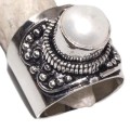 Nepali White Pearl .925 Silver Ring Size US 8 or Q