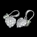 Spectacular Petite Bridal,day Evening Wear Sparkly Top Grade Cubic Zirconia Heart Shape Earrings
