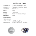 Handmade Tanzanite Violet Blue Quartz Gemstone Ring set in Soli d .925 Sterling Silver Size US 8 / Q