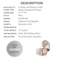 Natural Morganite Rough Gemstone Solid .925 Sterling Silver Ring Size 8 or Q