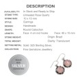Pretty Natural Rose Quartz Gemstone Solid.925 Sterling Silver Earrings