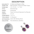 13.71 cts Rainbow Mystic Topaz, White Topaz Studs in Solid .925 Sterling Silver