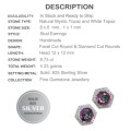 8.73 cts Beautiful Rainbow Mystic Topaz, White Topaz Stud Earrings In Solid .925 Sterling Silver