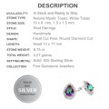 Fabulous Size 8.75 Cts Rainbow Mystic White Topaz Stud Earrings in Solid .925 Sterling Silver