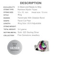 Natural Rainbow Mystic Topaz Gemstone Ring In Solid .925 Sterling Silver. Size US 7 / N