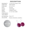 Lovely Handmade Pink Solar Quartz Gemstone 925 Silver Earrings