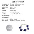 Natural Lapis Lazuli Larger Gemstones Silver Bracelet