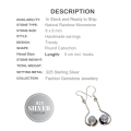 Trendy Natural Rainbow Moonstone Gemstone .925 Silver Earrings