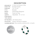 Handmade Green Quartz Pear Shape Gemstone .925 Silver Bracelet