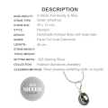 Dainty Green Amethyst Gemstone  .925 Silver Necklace