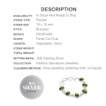 Handmade Faceted Peridot Gemstone Ovals .925 Sterling Silver Bracelet