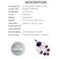 Arty Purple Amethyst Gemstone .925 Silver Pendant