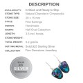 Natural Charoite in Chrysocolla set in Solid .925 Sterling Silver Earrings
