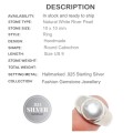 Classic White Pearl .925 Silver Ring Size US 9 or R1/2