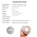 Handmade Classic White Pearl .925 Silver Ring Size US 8.5 OR Q1/2