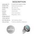 Natural Aquamarine Gemstone .925 Sterling Silver Ring Size US 9 or R1/2