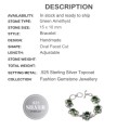Soft Green Amethyst Gemstone .925 Silver Bracelet