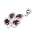 Top Natural Unheated Rhodolite Garnet, AAA White CZ Solid .925 Silver 14K White Gold Necklace