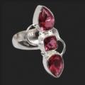 Pretty Ruby Pink Quartz, 925 Sterling Silver Ring Size Us 8.5 / UK Q 1/2