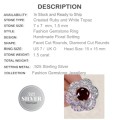 Handmade Ruby Quartz, White Topaz, 925 Sterling Silver Ring Size US 7 or O