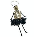 Trendy Womens Key Ring Or Handbag Charm Or Necklace In Black And Gold