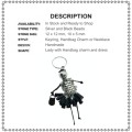 Trendy Womens Key Ring Or Handbag Charm Or Necklace In Black And Silver