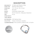 Natural Rainbow Moonstone Gemstone .925  Silver Bracelet