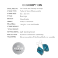 Natural Neon Blue Apatite Gemstone .925 Silver Earrings