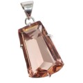 Faceted Morganite Oval .925 Silver Pendant