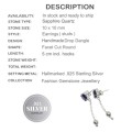Handmade Sapphire Quartz Gemstone 925 Silver Stud Earrings