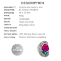 Faceted Bi-colour Ametrine Gemstone .925 Silver Ring US size 8 / UK Q